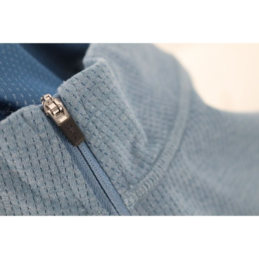 J. CREW pullover Mens L Performance 1/4 Zip Waffle Knit Lightweight Blue stretch - Picture 8 of 11